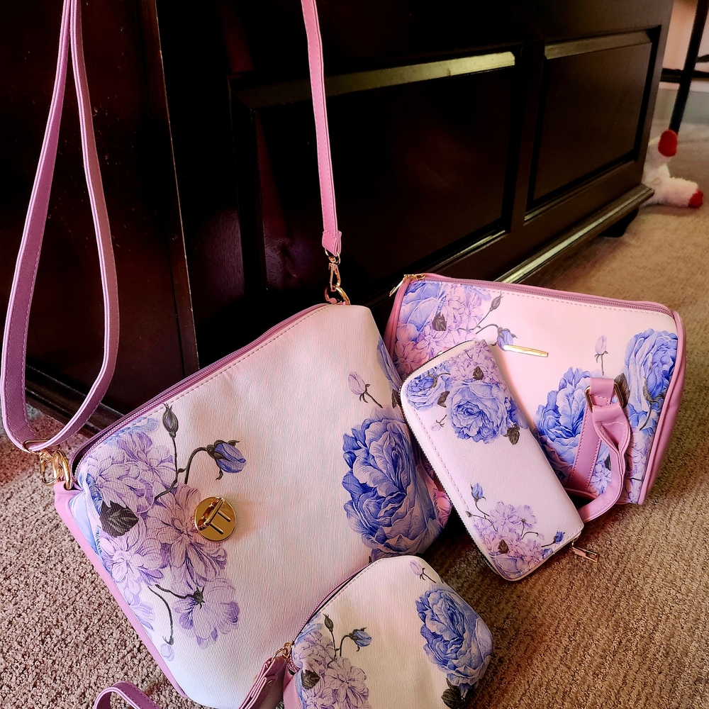 Source Unknown Pink and Blue Crossbody Bags